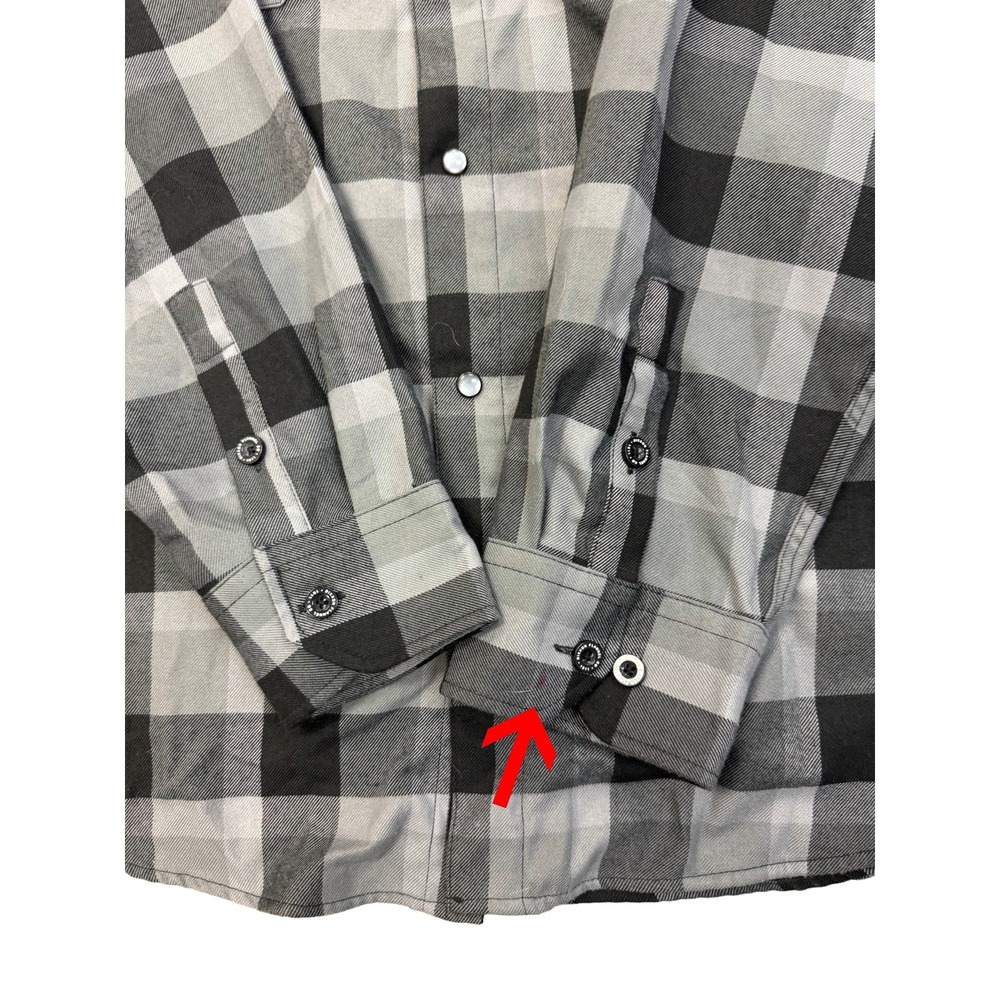 Dixxon Flannel Men's 1911 Long Sleeve Black Gray Flannel Shirt XL - Picture 4 of 4